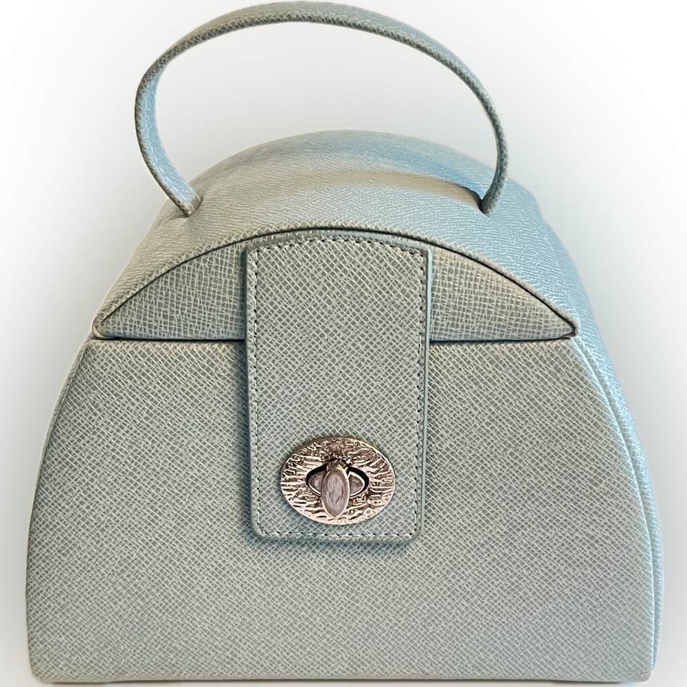 Tuscan Designs robin’s egg blue textured pleather jewelry box  - NWOT